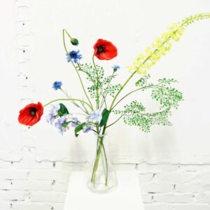 Zijden bloemen boeket #194 | 45-82 cm | klaprozen, korenbloemen en eremurus