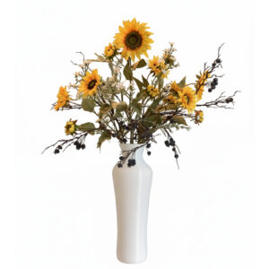 Zonnebloemen Boeket Kunstbloemen #202 | 100 cm | Geel-Blauw